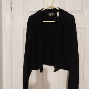 Black Women's Beaned Cardigan